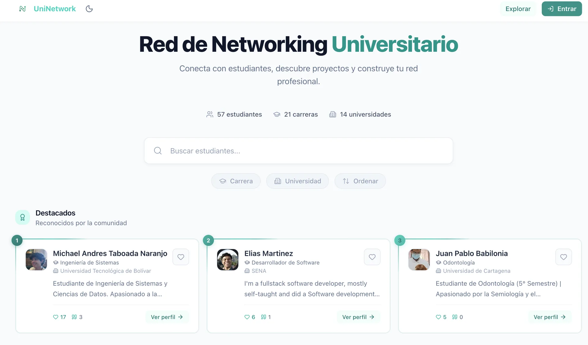 Captura de Networking App